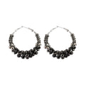 Blue Crystal Wrapped Hoop Statement Earrings For Women view 5