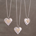 Oversized Two Tone Crystal Heart Pendant Long Necklace view 3