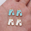 Blue and White Shorts Enamel Alloy Charms for Jewelry Making view 1