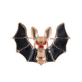 Black Gold Tone Bat Enamel Metal Brooch Pin for Jackets and Lapels view 1