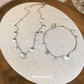 Silver Tone Clear Round Drop Necklace And Bracelet Set Options view 2