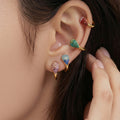 Crystal Teardrop Hoop Earrings in Seven Colors and Three Sizes view 2