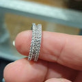 White Gold Tone Double Row Pave Clear Crystal Band Ring view 3