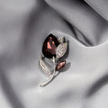 Blue Crystal Calla Lily Flower Brooch with Rhinestones view 3