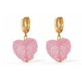 Sparkling Faceted Heart Drop Earrings in Nine Colors view 6