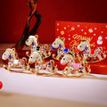 Crystal Rocking Horse Keychains with Colorful Braided Wrist Straps view 12