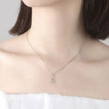 Mini Eiffel Tower Clear Stone Pendant Necklace White Gold Tone view 4