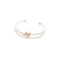 Double Row Crystal Flower Open Cuff In Gold Or Silver Tone view 5
