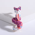 Colorful Sitting Fox Enamel Brooch in Four Variations view 9