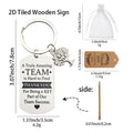 Team Thank You Wooden Tag Keychain Tree Charm Pendant view 4