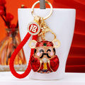 Red Wealth Deity Character Keychains with Plain and Braided Hardware view 3
