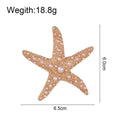 Gold Tone Starfish Pearl Look Two Designs Metal Brooch Pin view 2