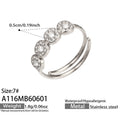 Gold and Silver Open Band Three Halo Colored Stone Rings view 9