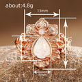 Iridescent Teardrop Floral Ring in Antiqued Copper Tone view 4