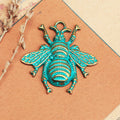 Large Detailed Bee Metal Charm in Four Antique Finishes view 6