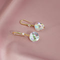 Gold Hook Iridescent Faceted Crystal Drop Earrings Two Shapes view 4