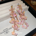 Pink Floral Drop and Stud Earrings in Sixteen Styles view 2