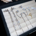 Silver And Gold Tone Star Moon Ear Cuffs With Chain Drops view 2