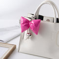 Puffy Patent Bow Keychain with Dangling Heart Charm view 3