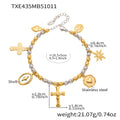Shell Badge and Cross Necklace and Bracelet in Mixed Colors view 6