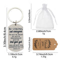 Silver Dog Tag Joshua Be Strong Scripture Key Ring view 2