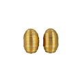 Ribbed Oval Stud Earrings in Gold and Silver Tones view 5