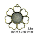 Antique Bronze Metal Flower Frame Round Bezel Tray For Jewelry Making view 3