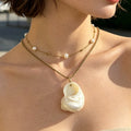 Four Shell Flower Wrapped Bead Natural Shell And Pearl Necklaces view 4