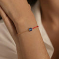 Red Cord Gold Chain Single Zircon Birthstone Bracelets view 3