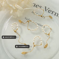 Freshwater Pearl Adjustable Slider Ring Gold Tone Chain view 3