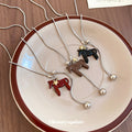 Horse Charm Layered Necklace In Two Colors Jewelry Design view 4