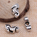 Detailed Seahorse Large Hole Metal Beads in Two Finishes view 2