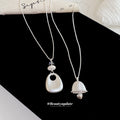 Silver Tone Shell and Bell Pendant Long Necklaces Chain Pendant Jewelry view 2