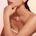 Irregular Natural Chip Stone Necklace And Bracelet Station Chain view 3