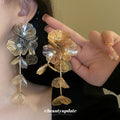 Floral Vine Long Drop Earrings For Women Jewelry Style view 1