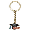 Enamel Student Graduation Cap Keychain Ring Two Tassels view 7