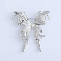 Polished Metal Butterfly Brooch Fluid Wing Accent Pin view 6