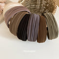 Wide Pleated Fabric Headband Deep Coffee Black 2 Colors view 2