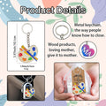 Artist Palette Paintbrush Printed Wood Keychain Ring view 4