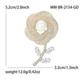 Mesh Petal Pearl Flower Brooch Decorative Lapel Pin view 5