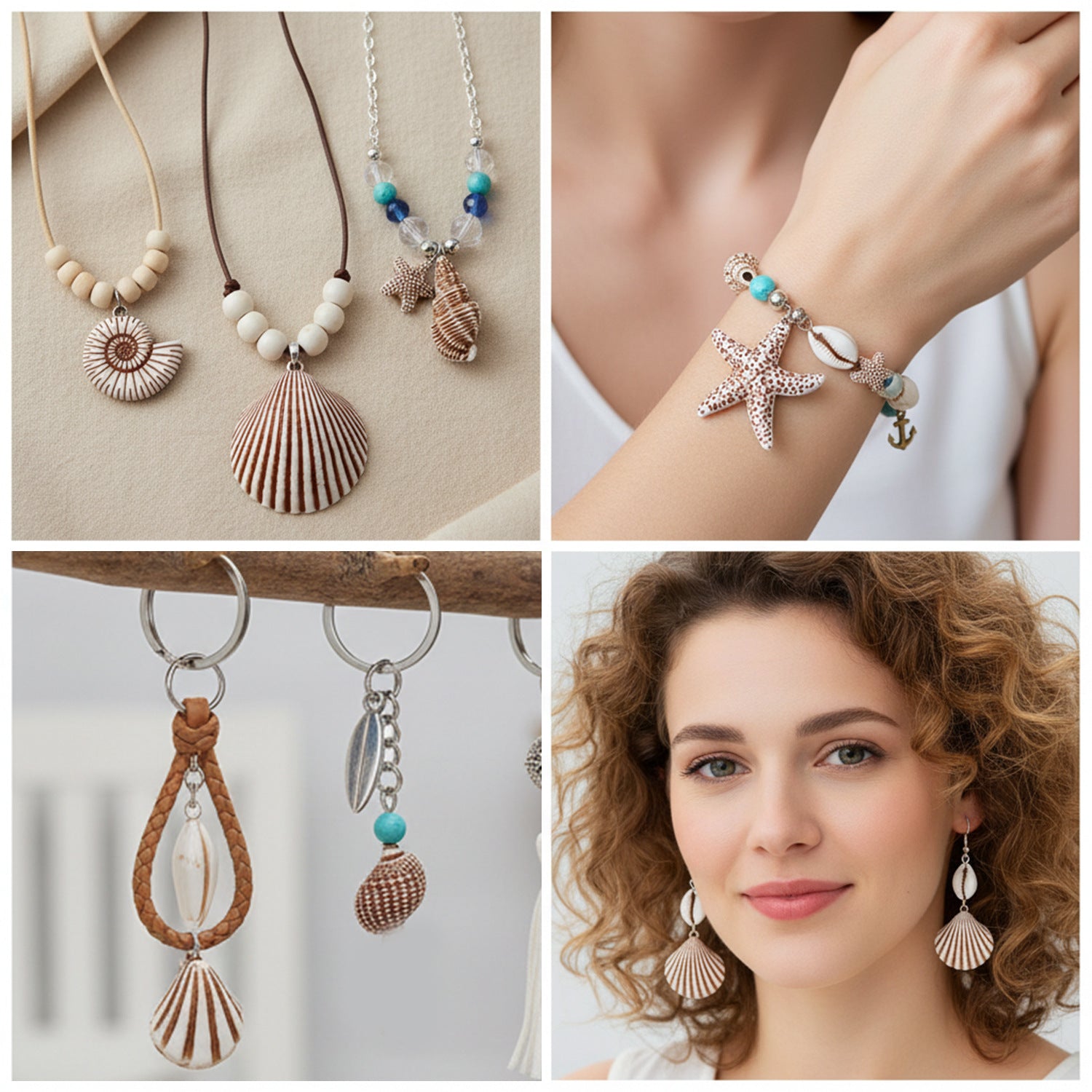 Acrylic Scallop Shell Shell Conch Starfish Charm Pendants