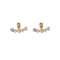 Crystal Crescent Fan Jacket Stud Earrings Fashion Jewelry Accessories view 5