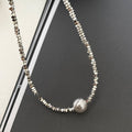 Silver Chip Pearl Geometric Bead Necklace Ten Styles view 2