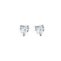 Silver Heart Crystal Stud Earrings Pink and Yellow view 5