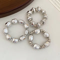 Irregular Metal Nugget Pearl Stretch Bracelet Sets view 9