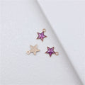 Gold Tone Glitter Enamel Star Charms in Three Colors view 2