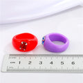 Chunky Resin Statement Rings with Square Crystal Settings in Five Colors view 2