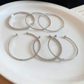 Silver Gold Six Piece Star Open Cuff Bangle Stack Sets view 6