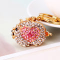 Jeweled Heart Pig and Winged Pig Keychains in Six Pictured Colors view 6
