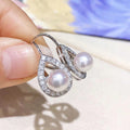 Silver Tone Teardrop Faux Pearl Leverback Earrings view 2